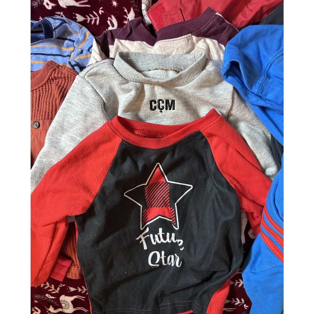 LOT 10 Piece Baby Boy 18 - 24 months Long Sleeve Tops Jackets Adidas Disney Zip - Picture 10 of 11